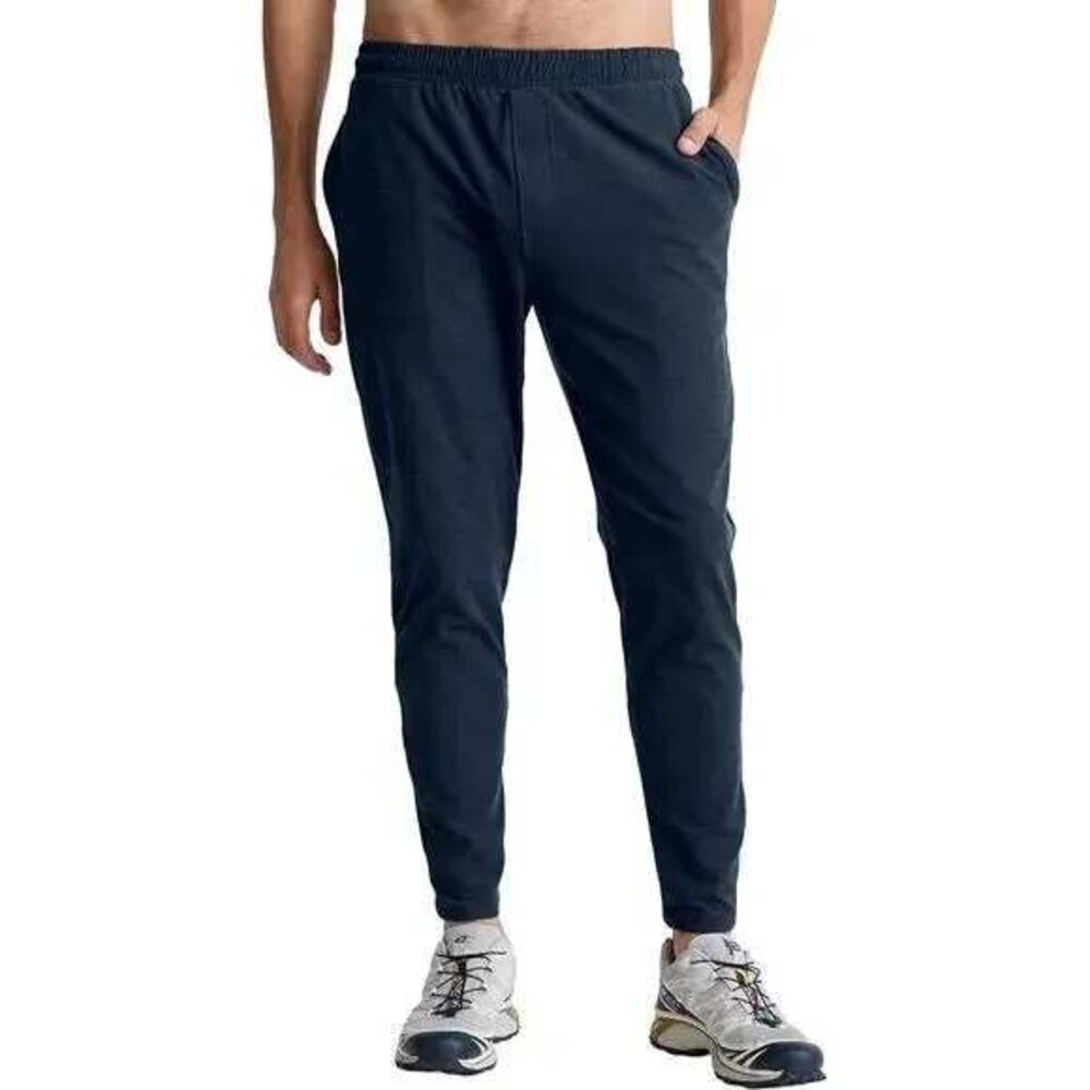 Beyond Yoga Mens M Spacedye Take It Easy Pant in Heathered Blue